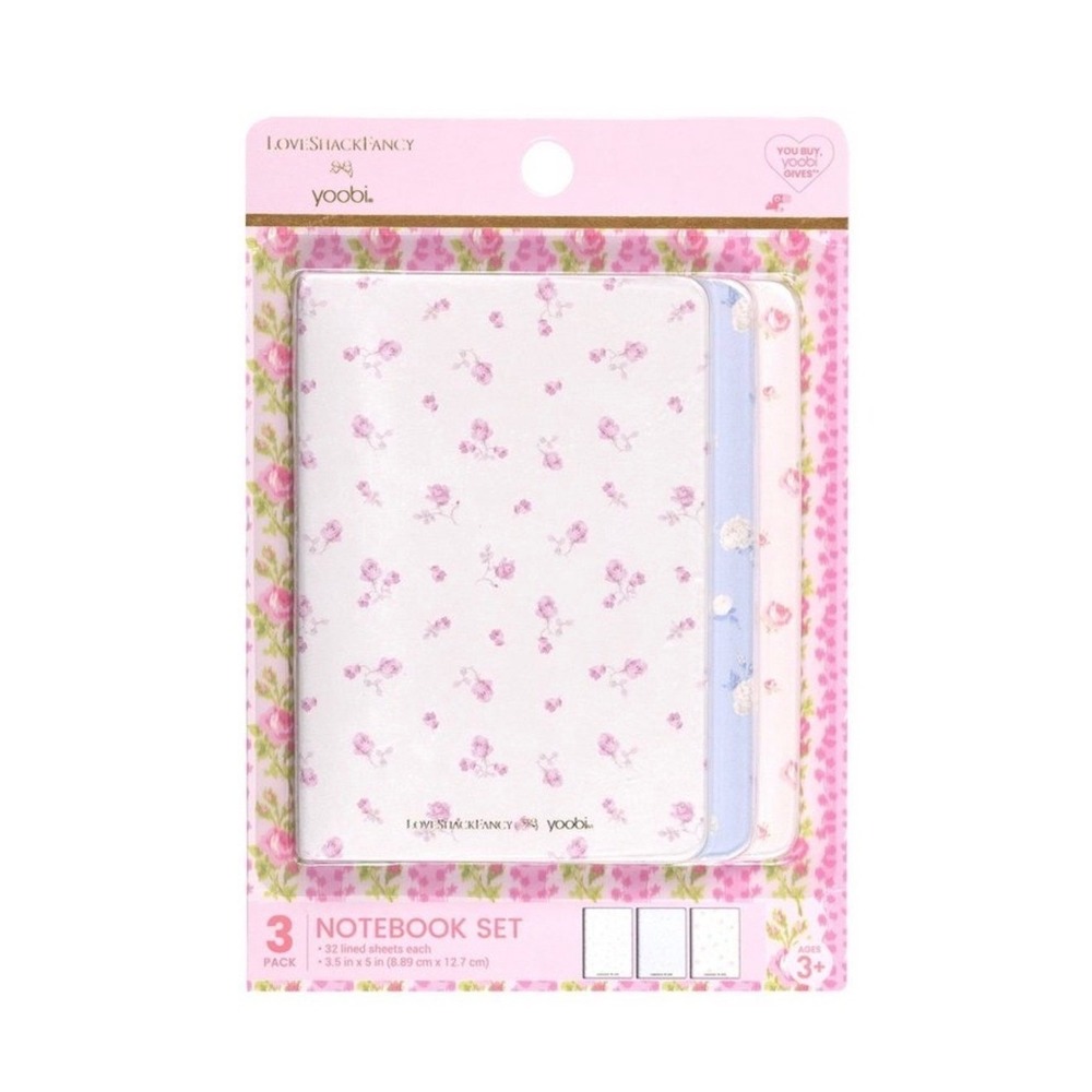 Love Shack Fancy Mini Notebook Set 3pk Floral Lined Pocket Journals Target NEW